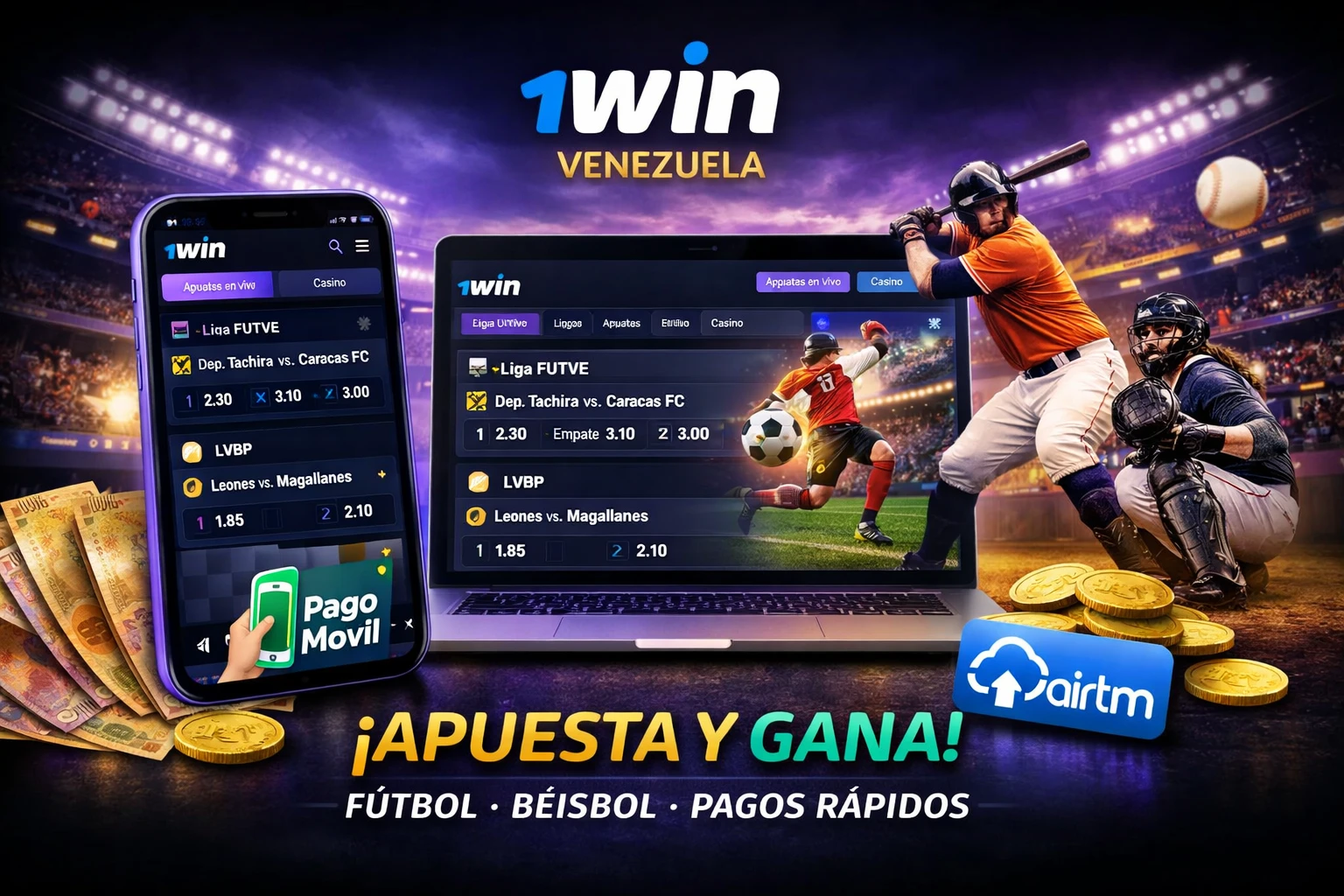 1Win Venezuela - Plataforma de apuestas con Pago Móvil, fútbol y béisbol